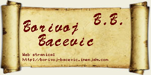 Borivoj Bačević vizit kartica